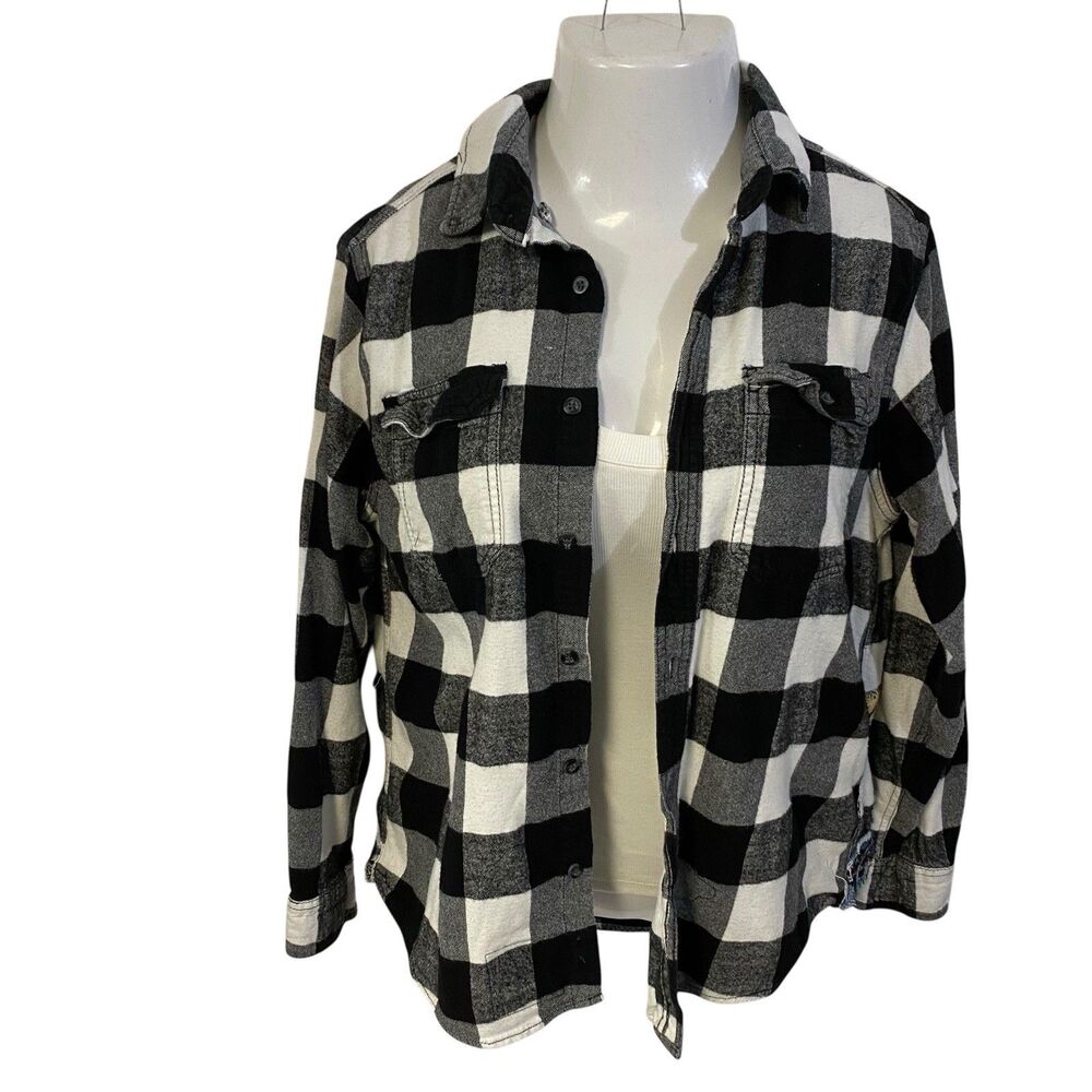 Upcycled Flannel Shirt Shacket Womens XL Dr Who Tardis Custom Grunge Skater Rock - Picture 4 of 14